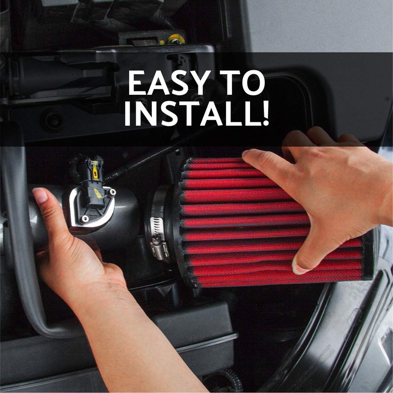 AEM 21-205BF Universal DryFlow Clamp-On Air Filter: Round Tapered; 4 in (102 mm) Flange ID; 5.25 in (133 mm) Height; 6 in (152 mm) Base; 5.125 in (130 mm) Top - Image 3